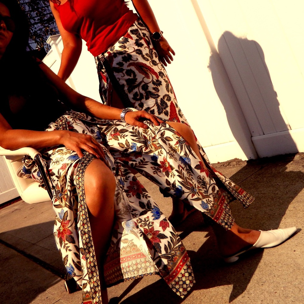 Batik Open-Front Pants